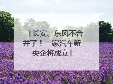 长安、东风不合并了！一家汽车新央企将成立